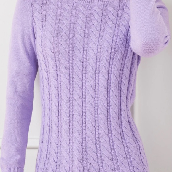Talbots Purple Cable Knit Sweater NWOT - Picture 6 of 10